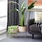 White Metal Contemporary Planter with Gold Legs Set